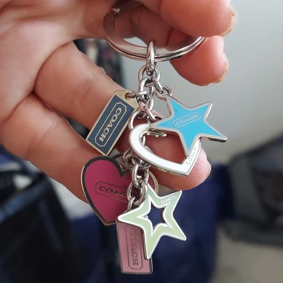 VINTAGE Coach Silver Keychain with Colorful Charms - Picture 4 of 4